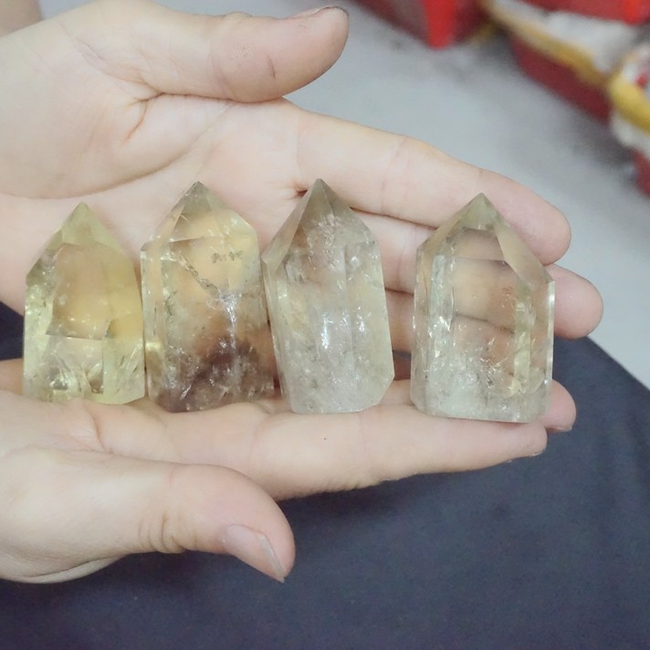 2.2LB 20Pcs Natural Rainbow Citrine Quartz Crystal Point Tower Polished Healing