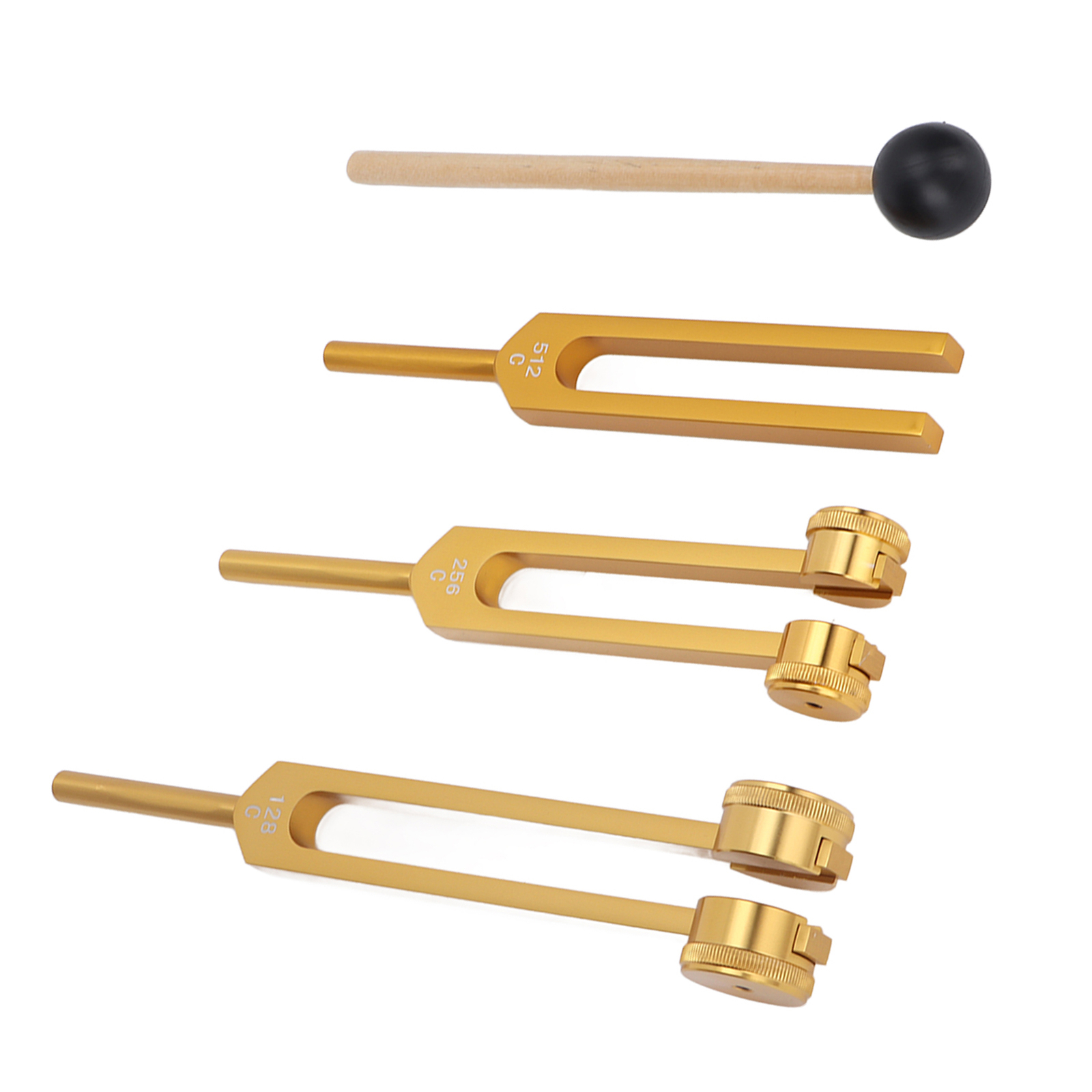 3Pcs Aluminium Alloy Tuning Fork Set 128 256 512Hz Body Tuning Forks With Hammer
