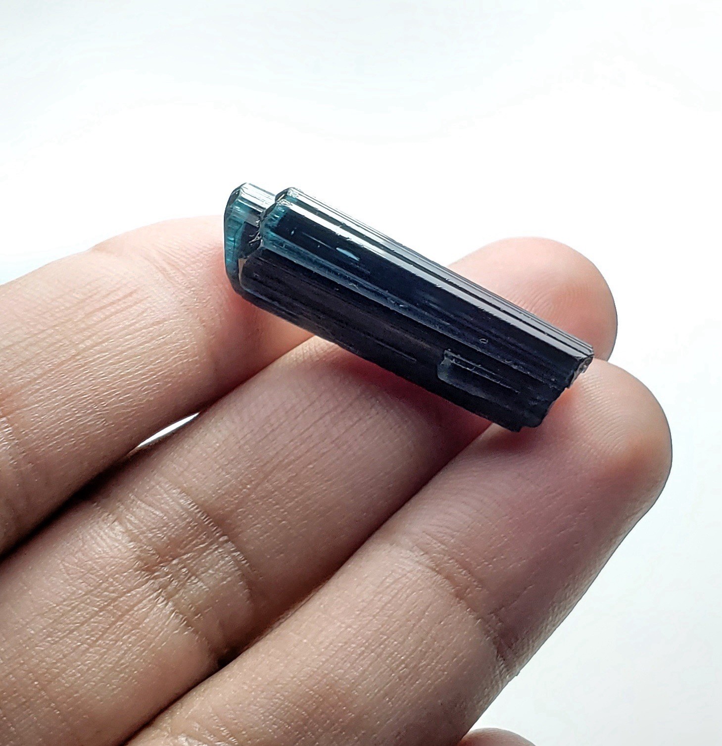 Dark Blue Indicolite Tourmaline Crystal From Afghanistan Peech Mine 29.9 Carats