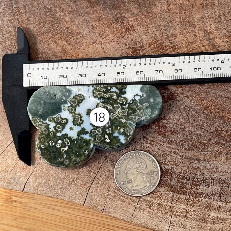 7th Vein Ocean Jasper Cloud Carved Slab with Green Quartz #18 Bubble Jasper