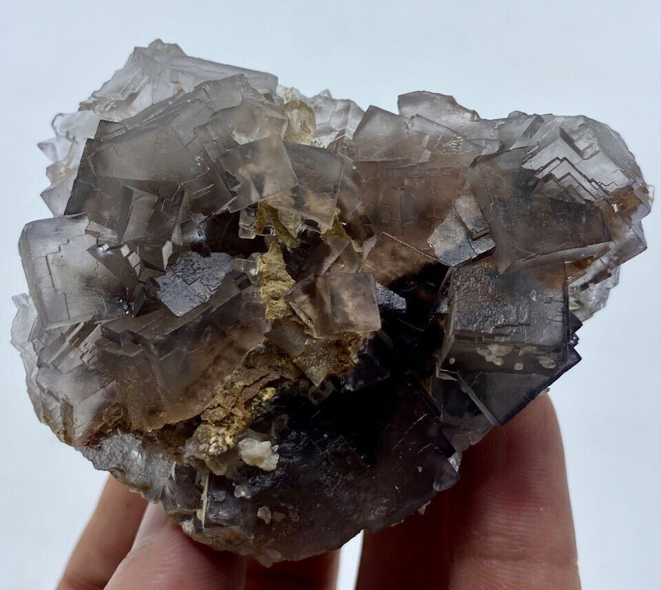 180 Grams Beautiful Cubic Fluorite With Calcite From Pakistan