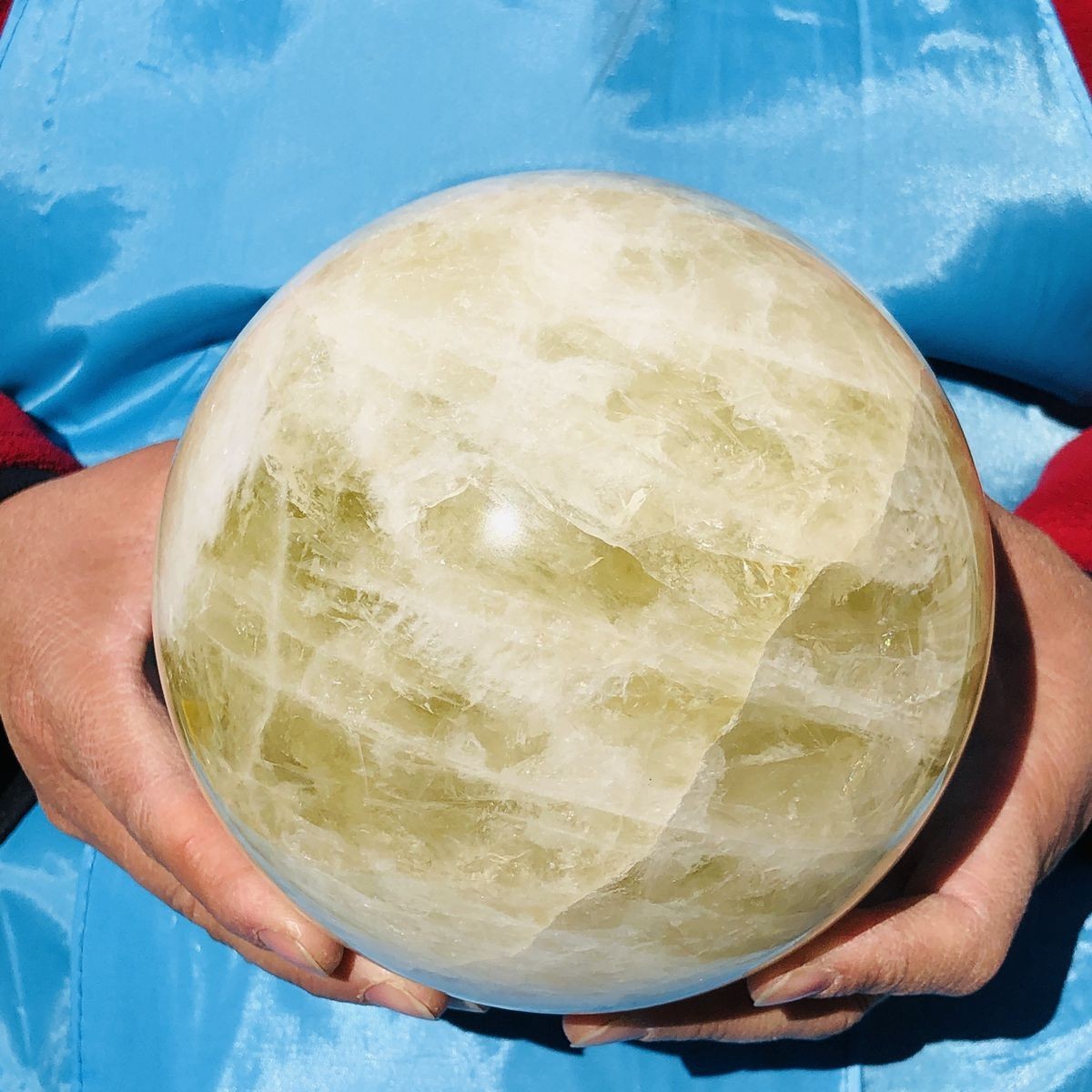 8.09LB Natural Yellow Crystal Ball Quartz Yellow Crystal Ball Healing