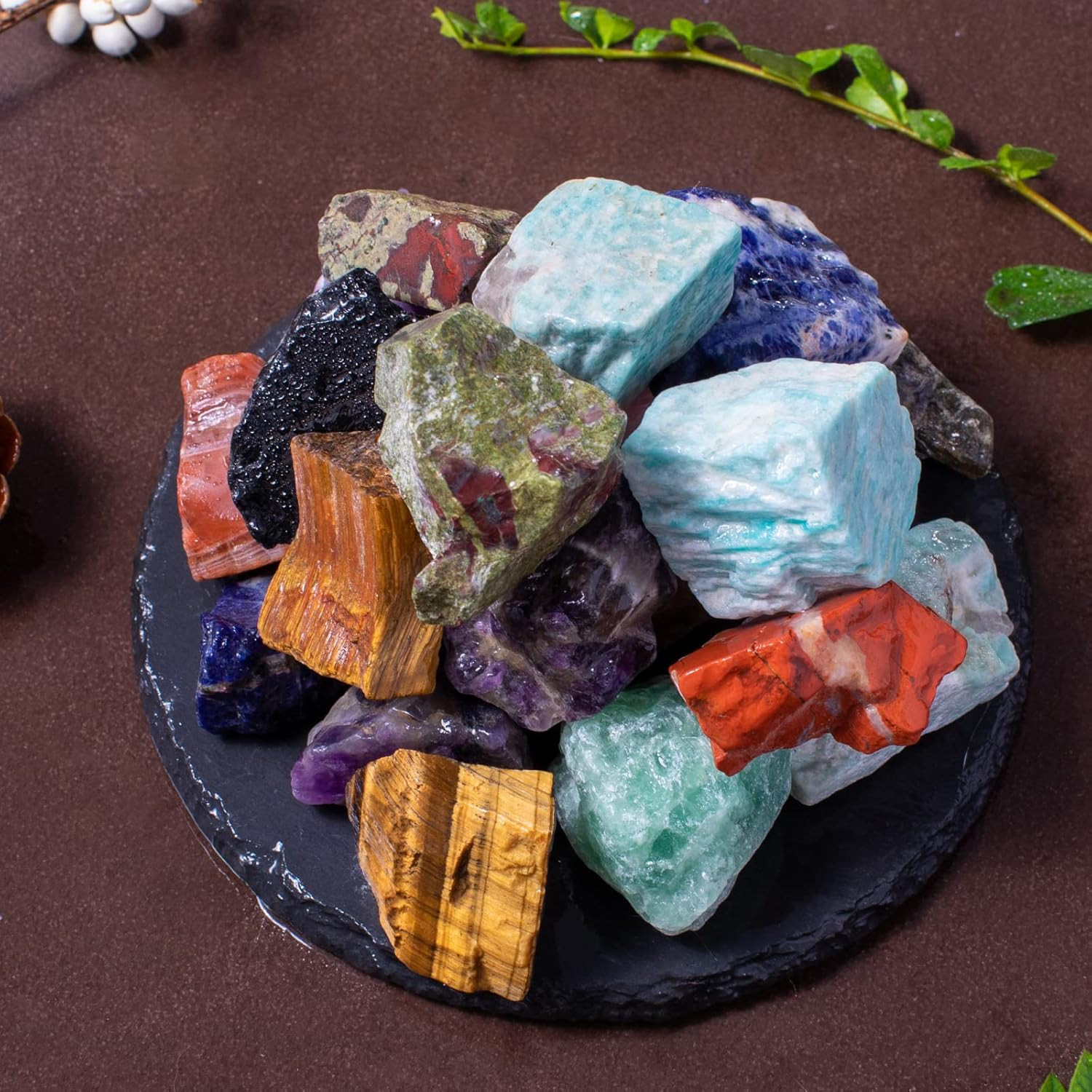 3 Lbs Bulk Rough Madagascar Stones Mix – Large 1″ Natural Raw Stones Crystal