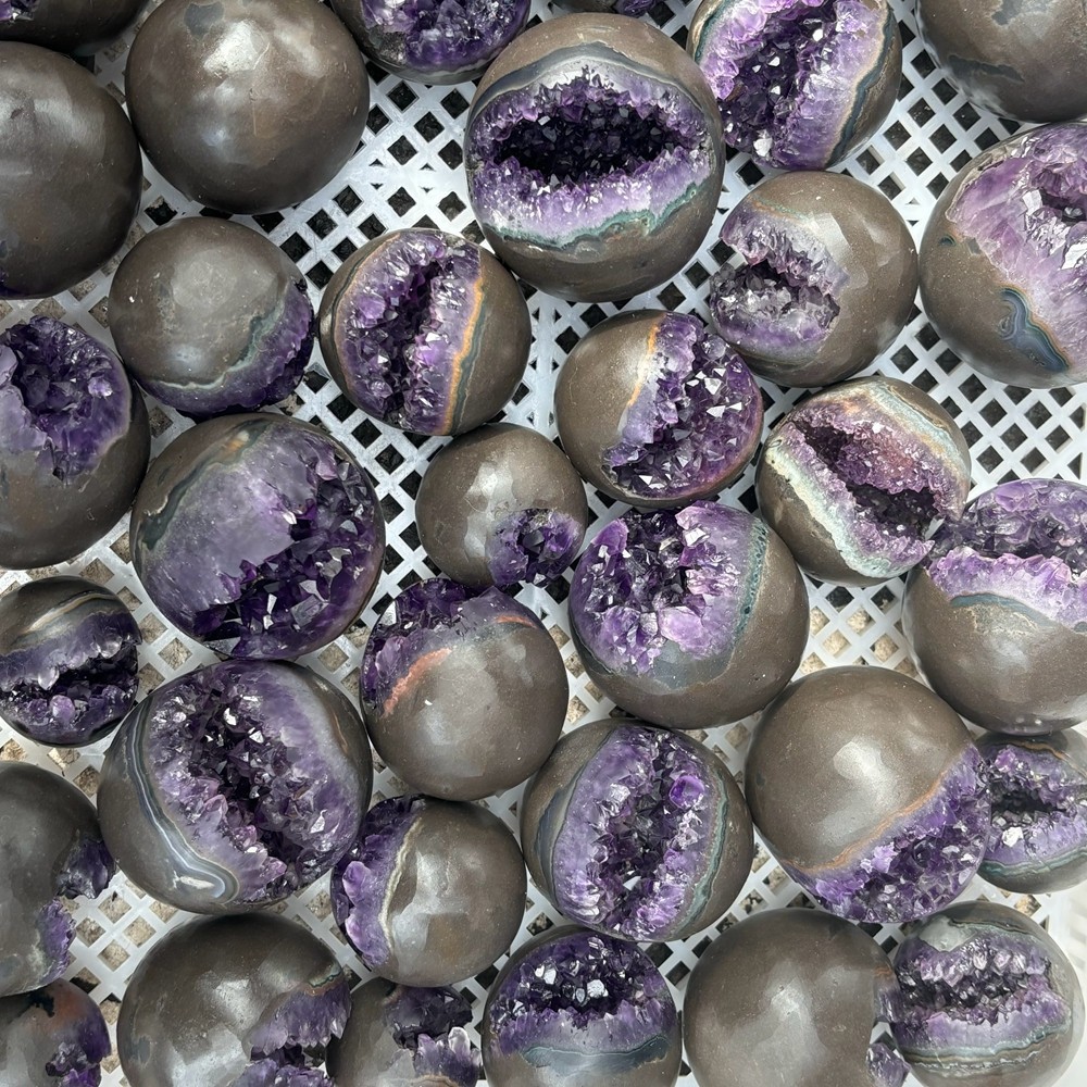 1pc Natural Amethyst crystal cave sphere Crystal gedoe ball decor healing 200g+