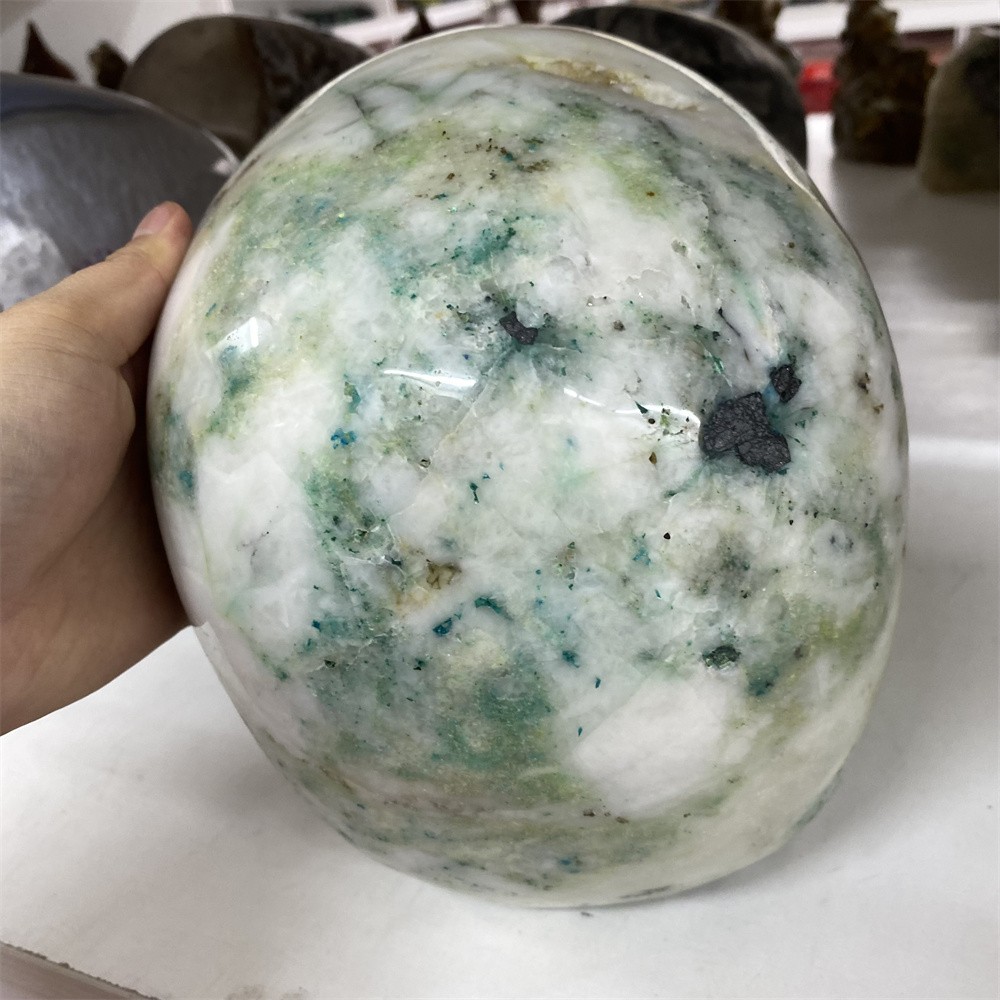 Customized Random1pc 24.9LB 8.4″ Large Phoenix Stobe/Chrysocolla Skull Crystal