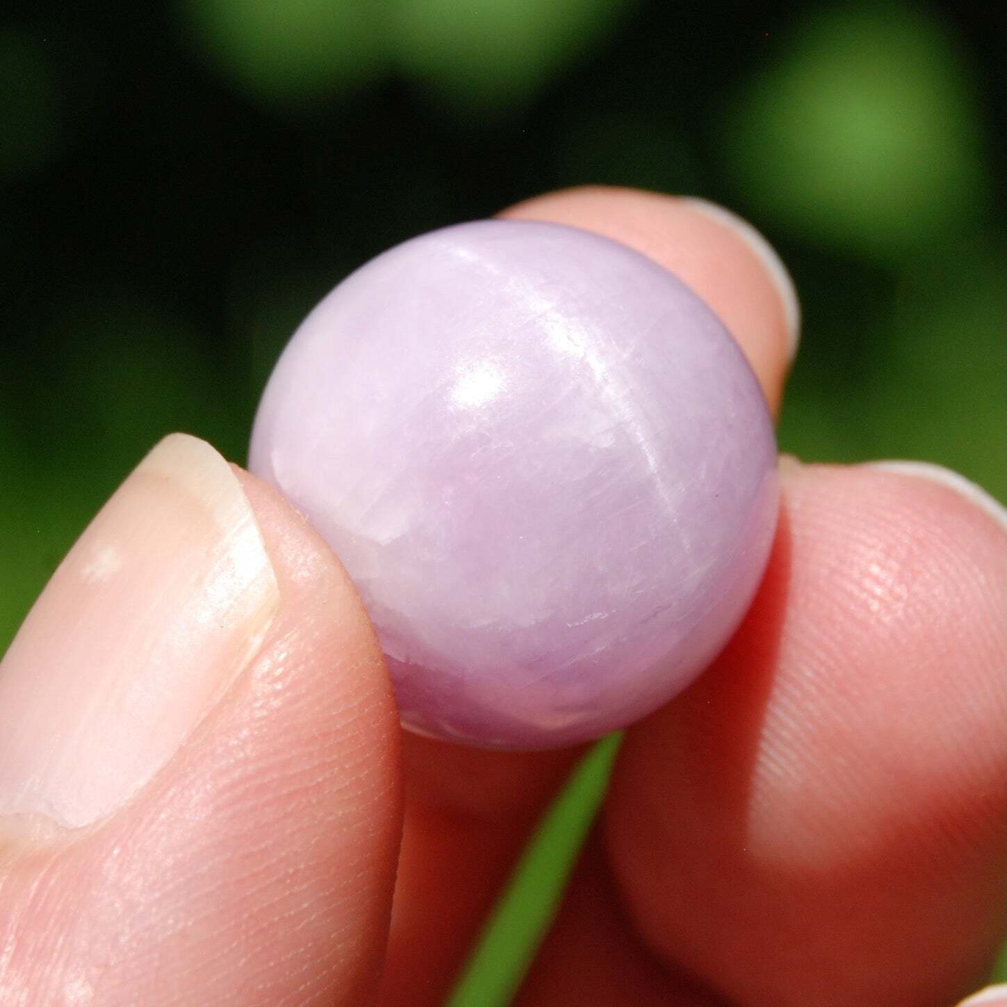 ONE Mini Kunzite Crystal Sphere, 14mm to 18mm