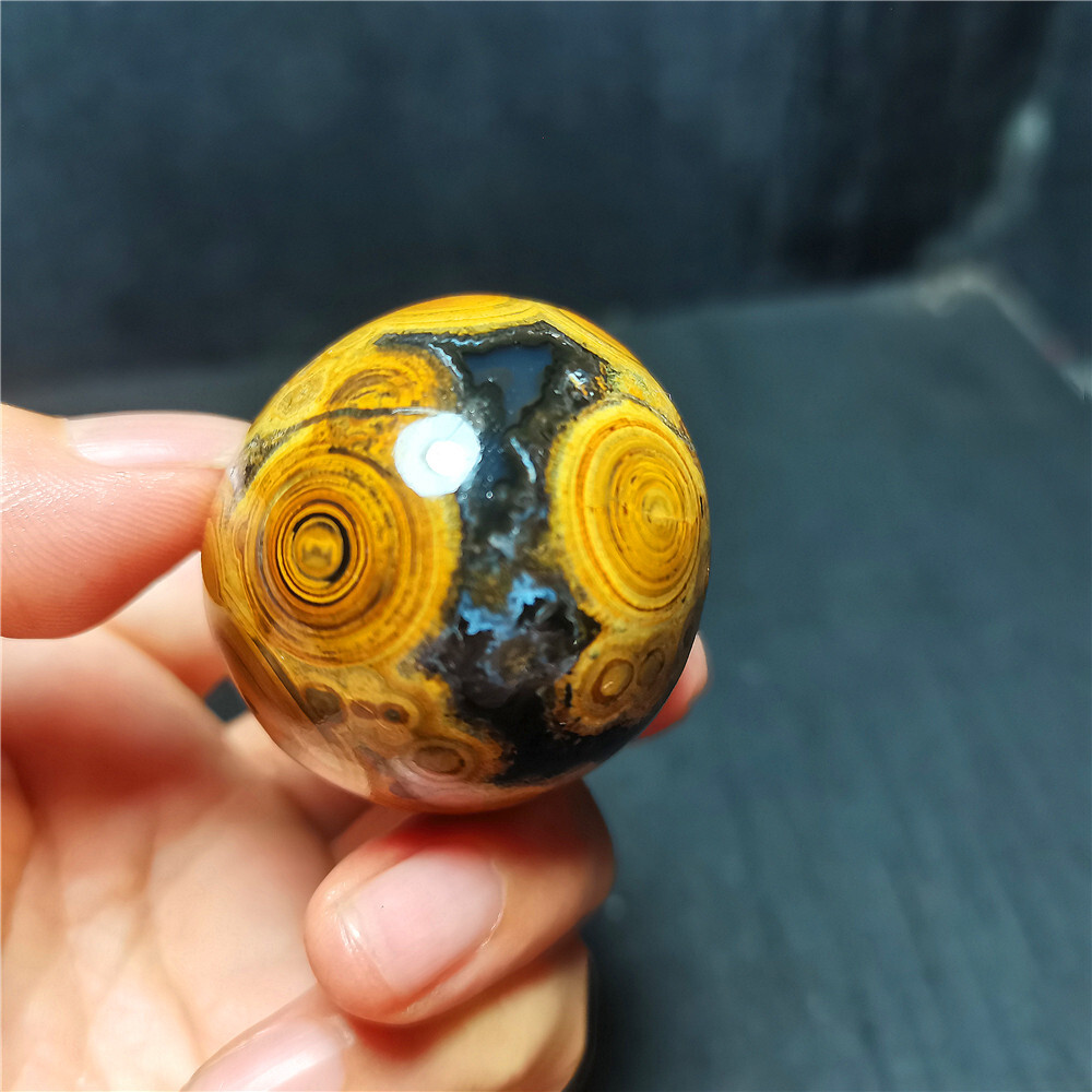 Rare 98G Natural Inner Mongolia Gobi Eye Agate Geode Collection Healing WYY2862