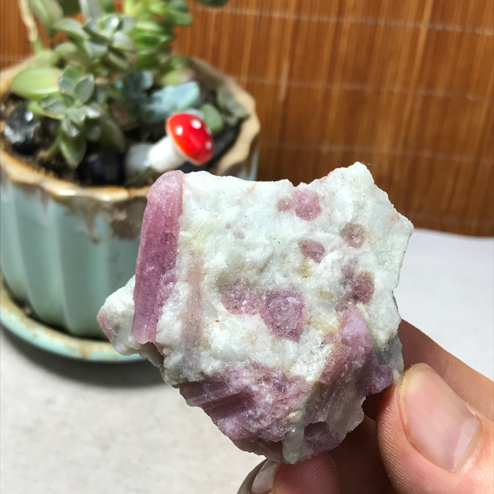 Natural red Tourmaline acanthconite Crystal rough original Specimen 60g A6562