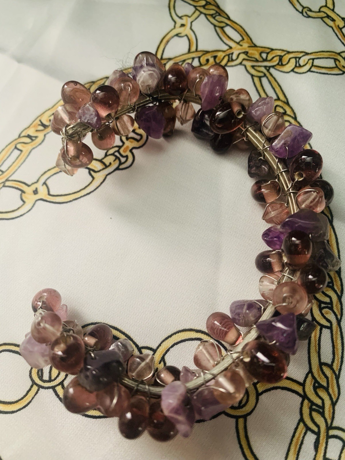 Amethyst & Rose Quartz Beaded Bracelet – Natural Gemstone Jewelry