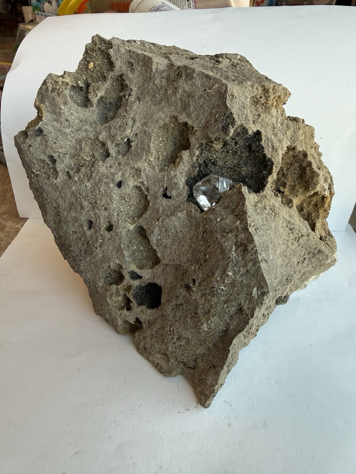 Huge 6 lb Herkimer Diamond Quartz Crystal in Matrix Specimen 6″ Tall NY Mineral