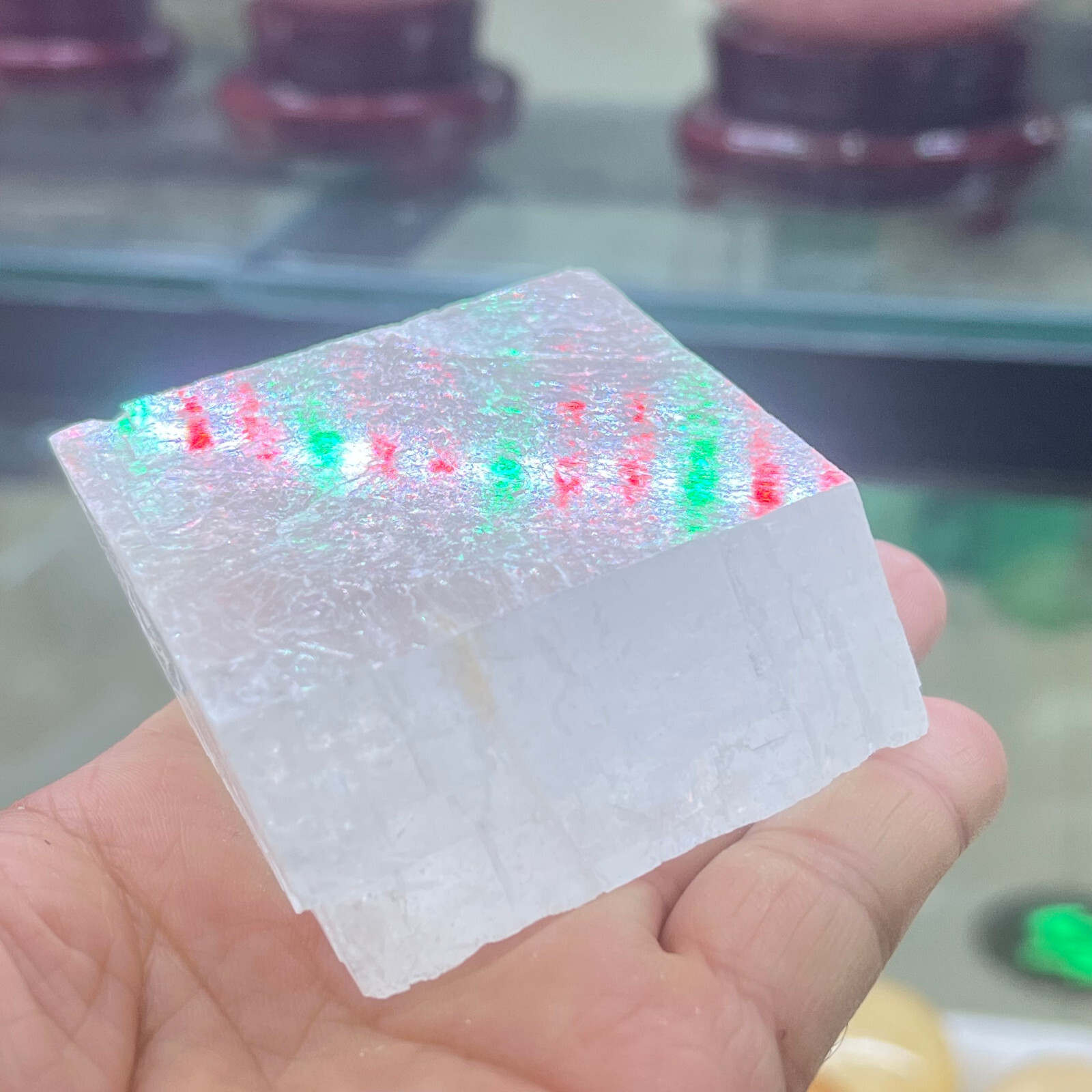 Natural iceland spar crystal mineral Teaching specimen 1PC 50G+