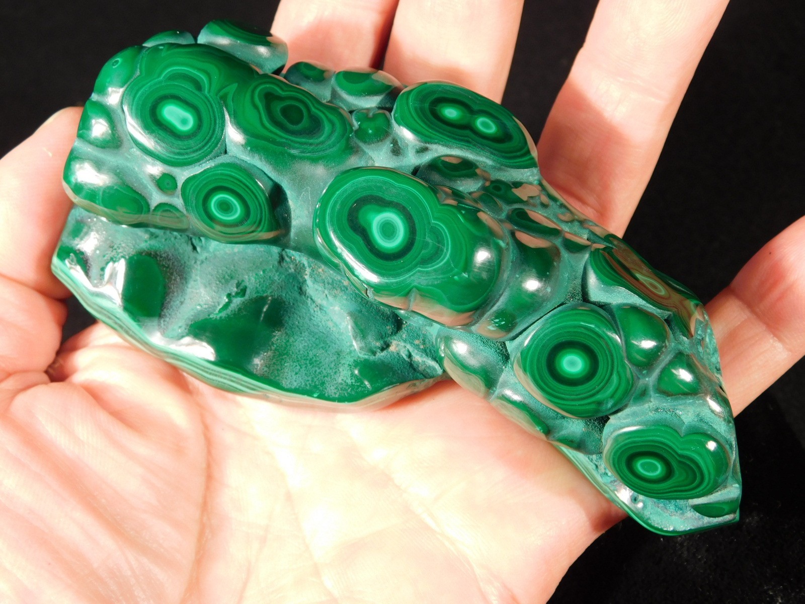BIG! Polished Deep GREEN Malachite STALACTITE or Stalagmite From the Congo 393gr