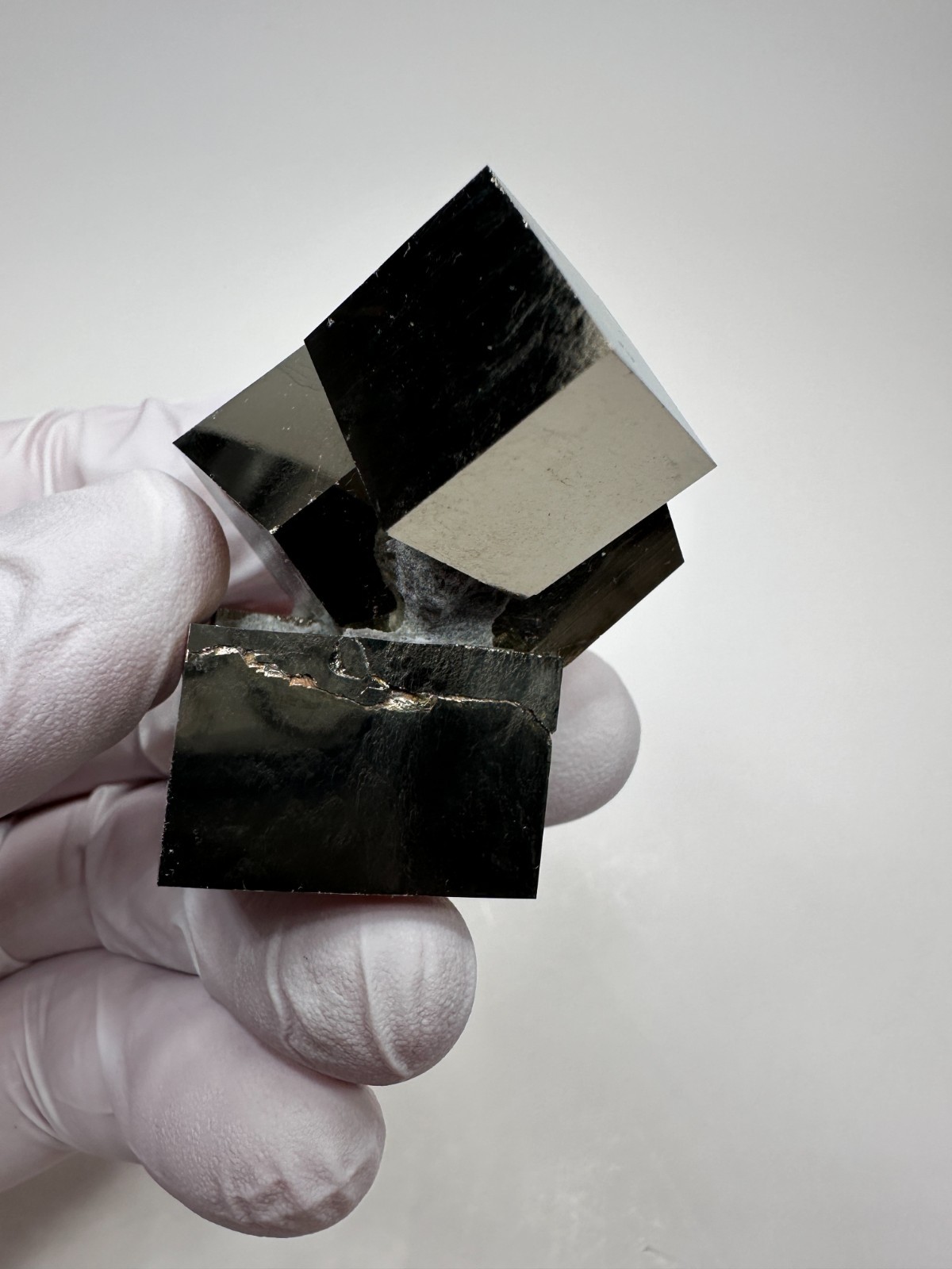 LARGE Rare Lusterous Entwined Interlocking Rectangle Pyrite Cube Cluster_Spain