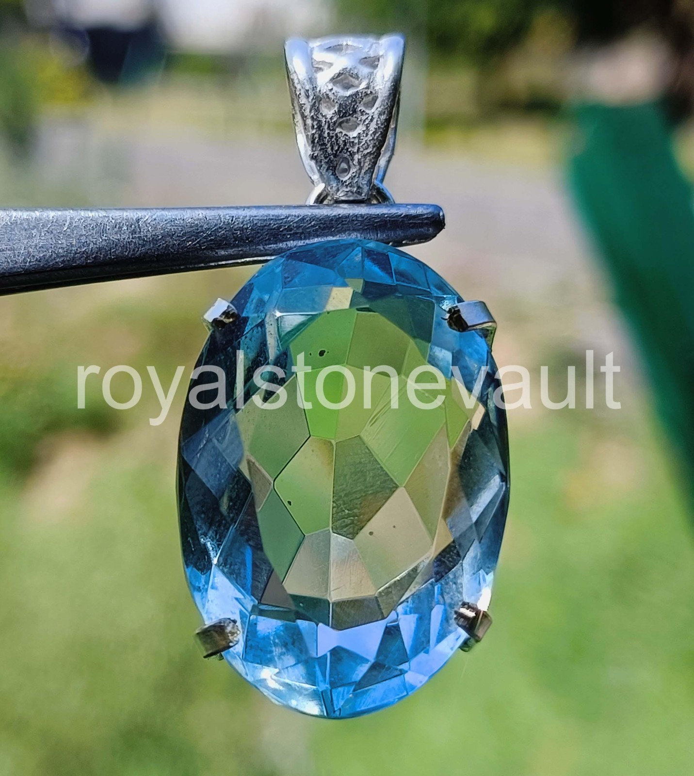 65.70 Ct Natural Blue Aquamarine Oval Shape 925 Silver Pendant IGL Gemstone 6AHV