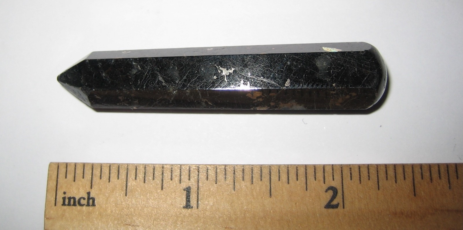 60mm RARE! POLISHED NATURAL AUTHENTIC NUUMMITE STONE WAND GREENLAND 16grams *2