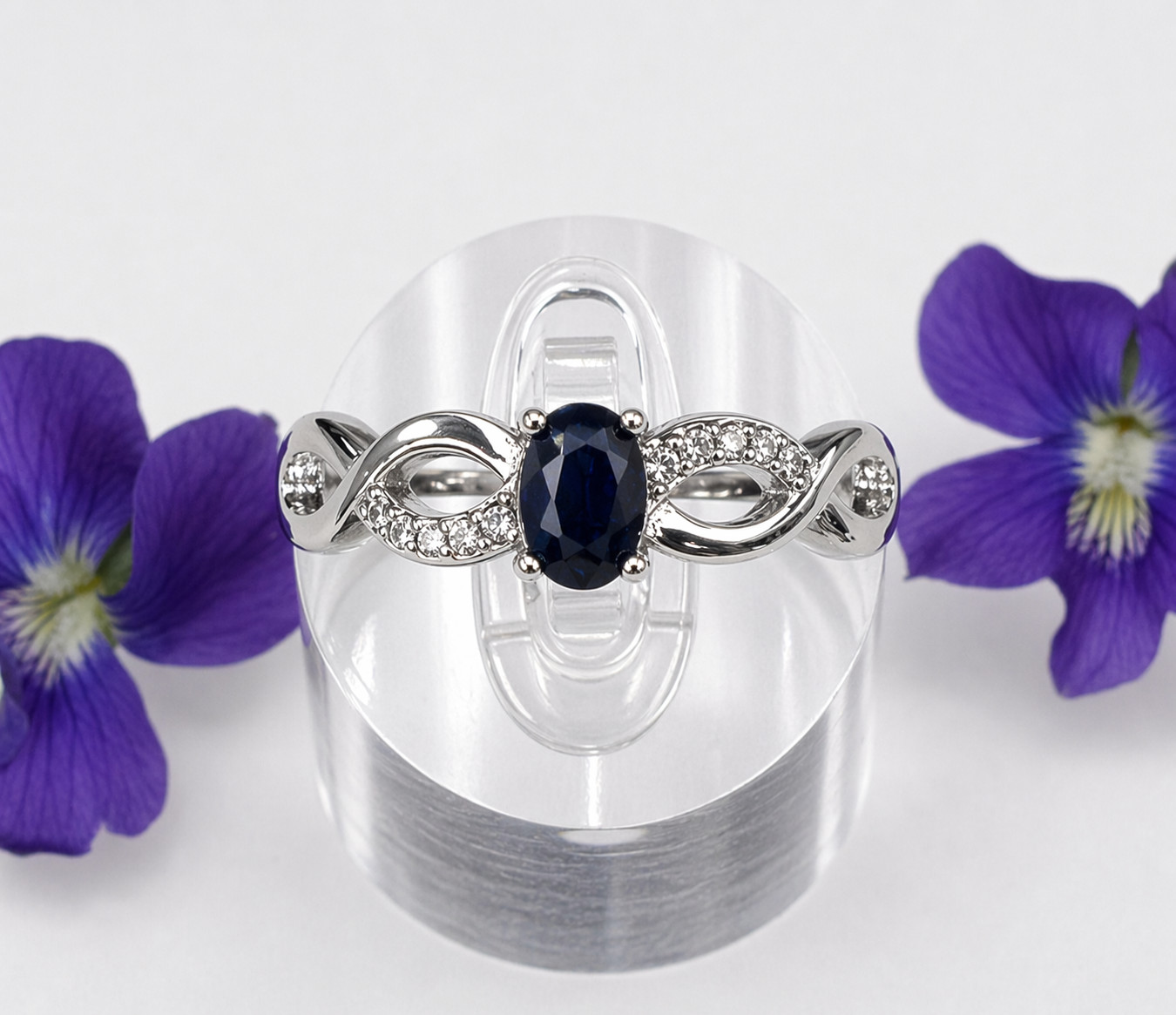 Wholesale Lot 7 Pcs Natural Sapphire Stainless Steel Rings(316) Crystal 4x6mm