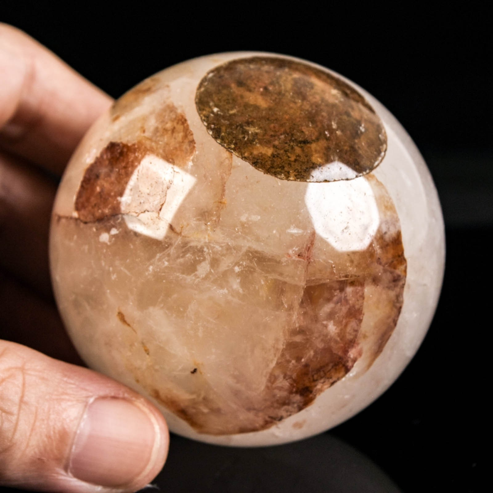 2.5″ 13.05oz Fire Quartz Sphere Natural Hematoid Quartz Crystal Ball Specimen