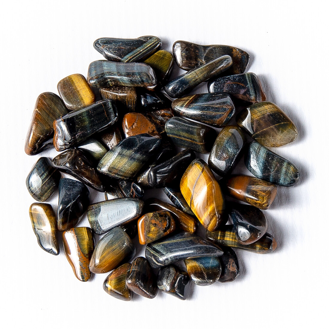 1/4 lb Tumbled Blue Multi Tigers Eye Gemstone Crystals 30-45 Stones Natural Gems