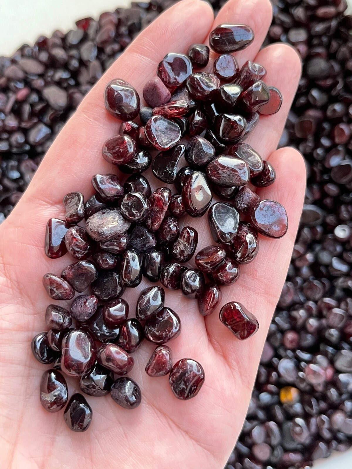Grade A++ Garnet Semi Tumbled Gemstone Large Chips 4 – 12 mm, Wholesale Bulk Lot