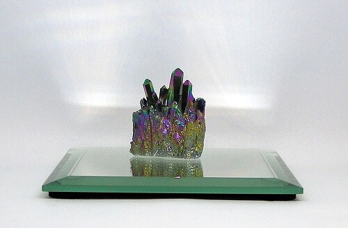 Natural Crystal Point Quartz Specimen, Titanium CVD 40 X 34 X 15 mm, 0.7 Oz