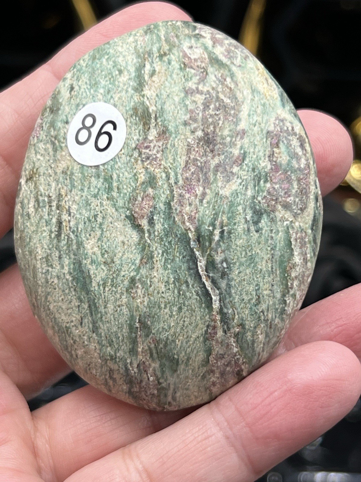 Natural Unique Ruby in Fuchite Palmstones Uv Unpolished Raw Free ship