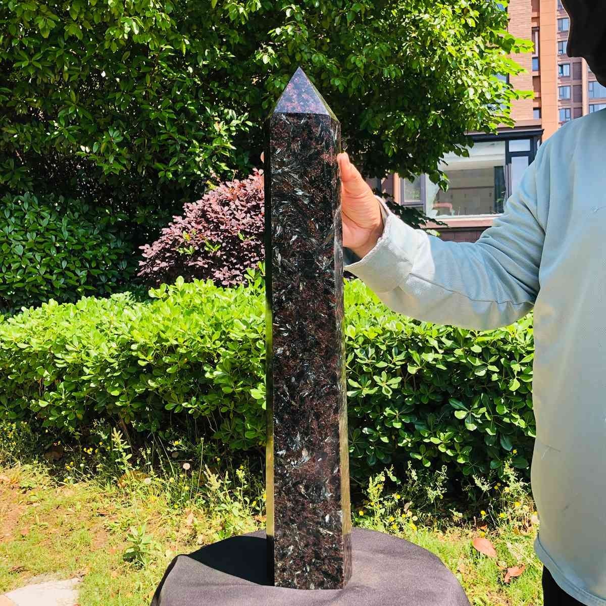 16.98LB Natural Fireworks Stone Obelisk Quartz Tower Crystal Wand Point Healing
