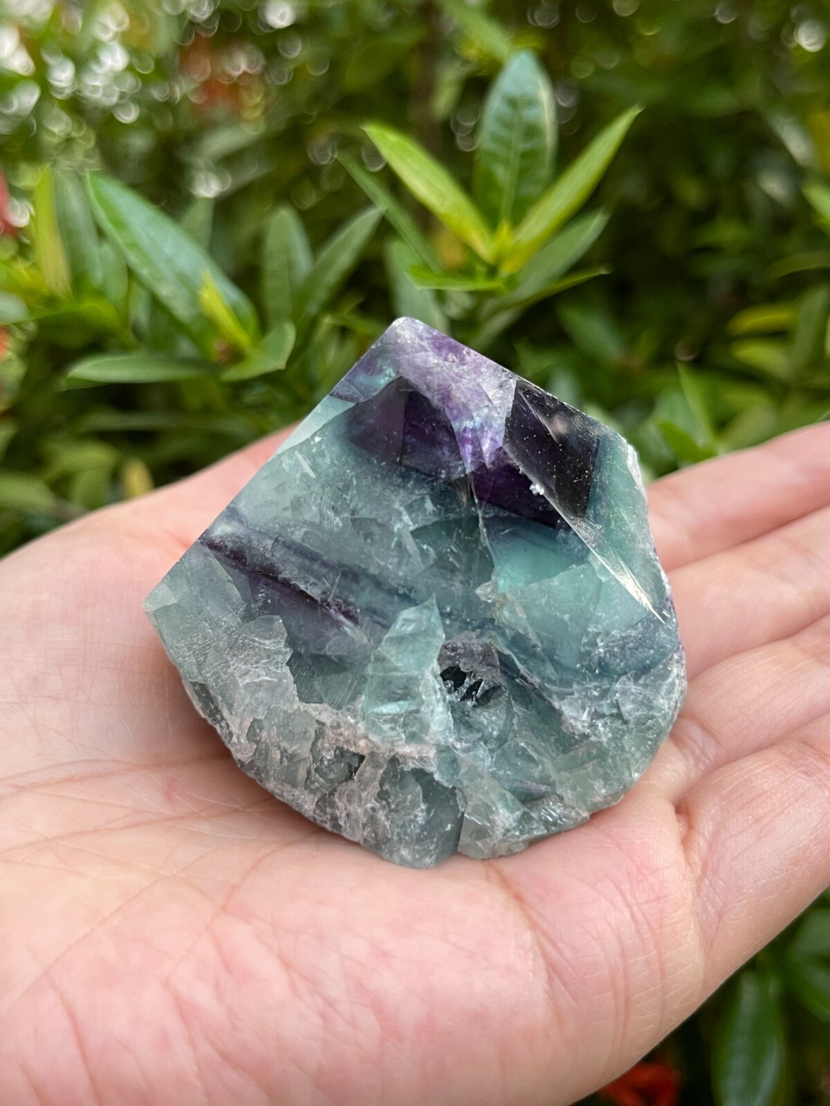 Standing Rainbow Fluorite Top Polished Point, Semi Top Polished Rough Fluorite
