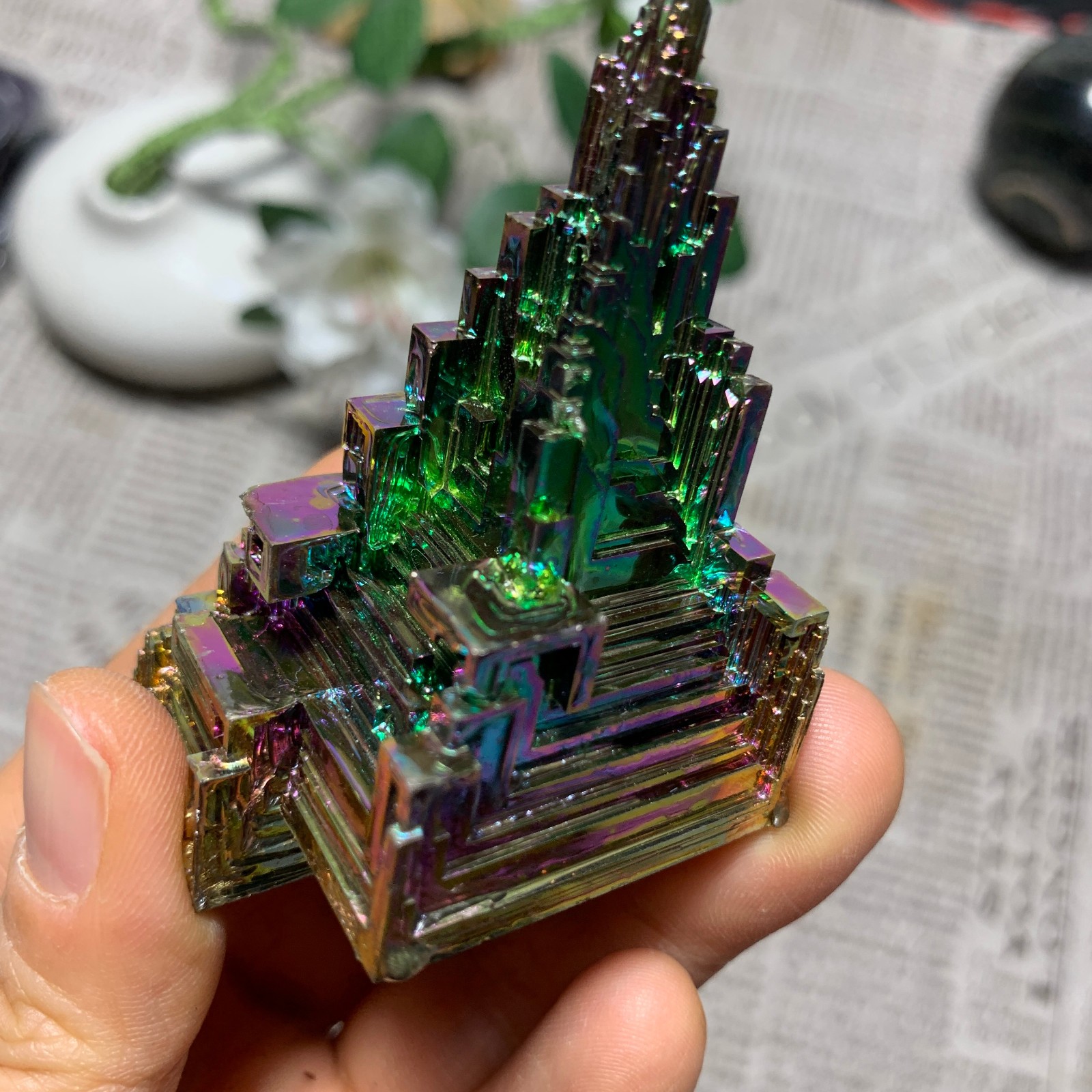 136g gram Bismuth rainbow crystal elementBi gemstone Mineral specimen