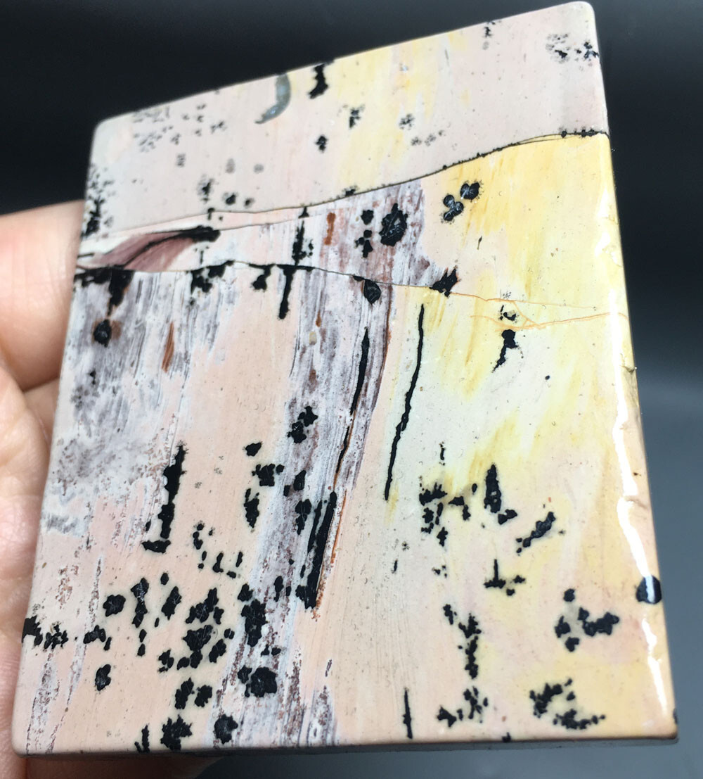 101g NATURAL dendritic traditional paiting slab QUARTZ CRYSTAL slab HEALING