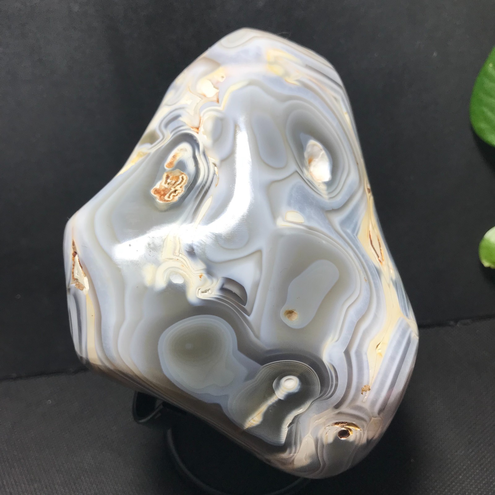 1116g Natural Botswana Agate Black White Scenic Pattern Display Specimen 03