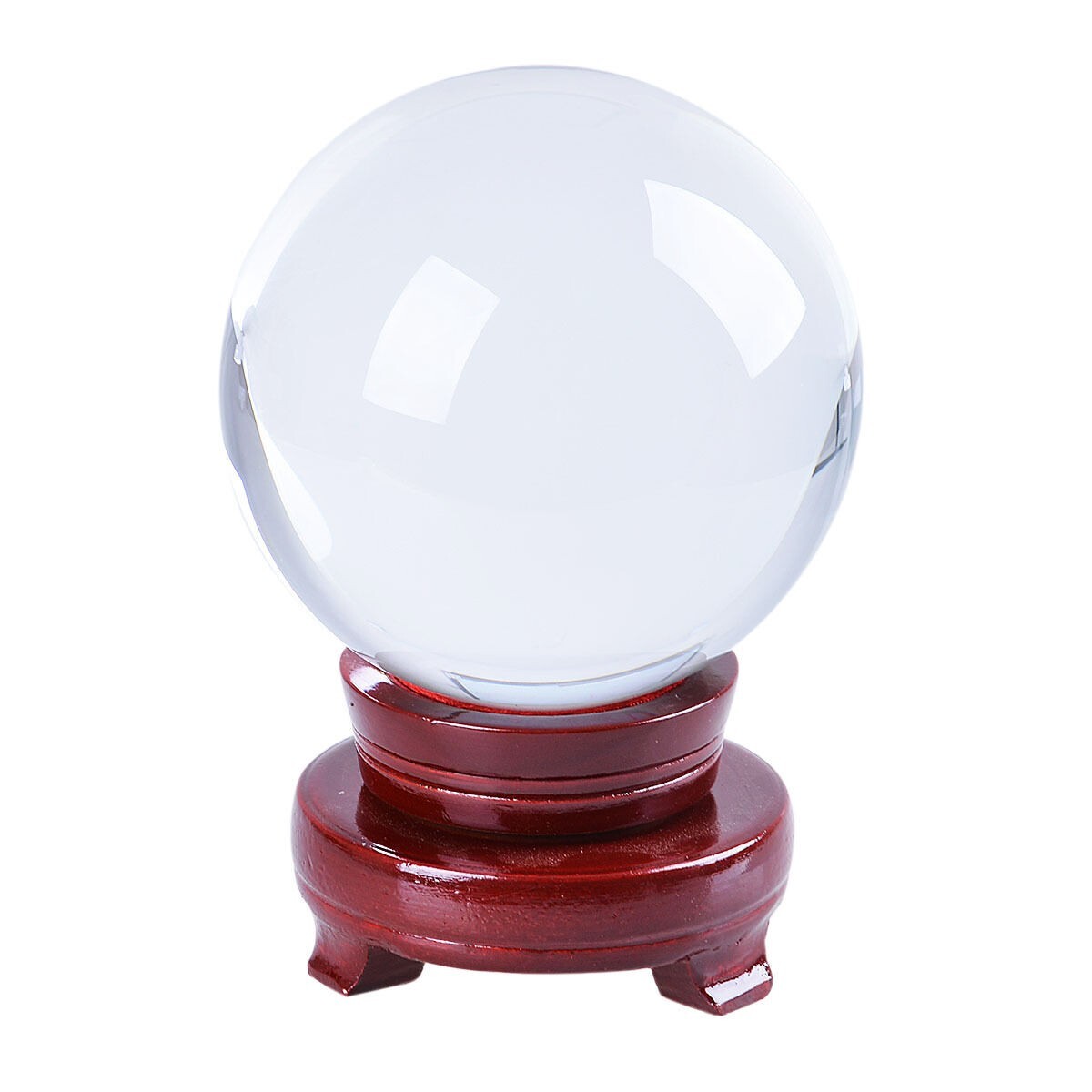 LONGWIN 120MM Clear Crystal Ball 4.8Inch Glass Sphere Photo Prop Free Stand