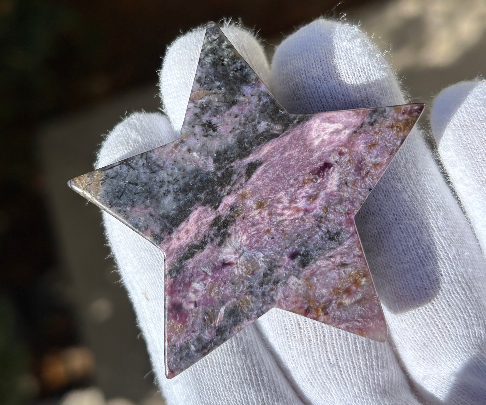 USA SALE 61g LOT 2 CHAROITE STARS STAR PALMSTONES PALMSTONE Palm Stone Stones