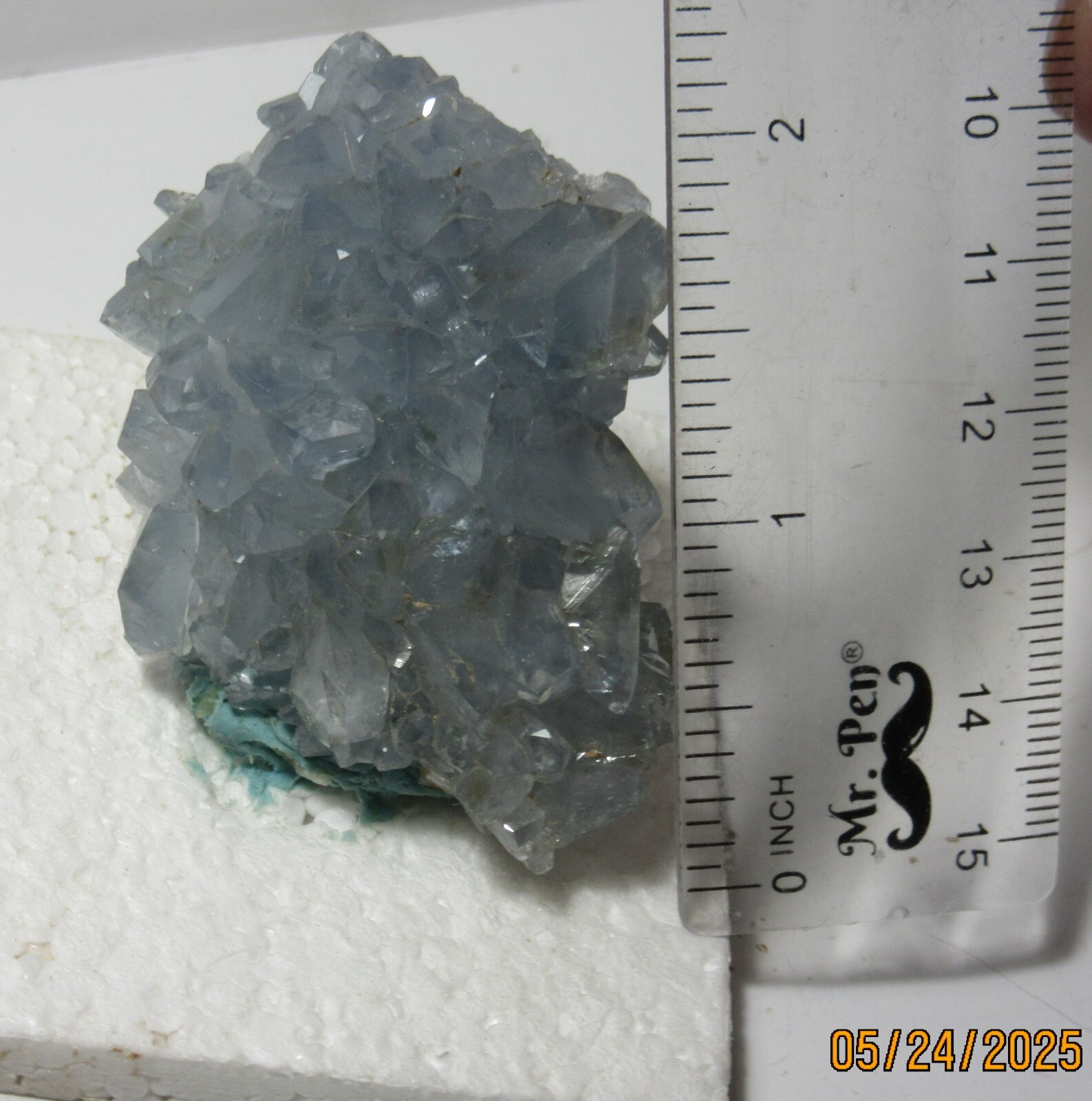 Blue Celestite Quartz Crystal Cluster2 1/8 Inch Collectible BCQMC-4.5s
