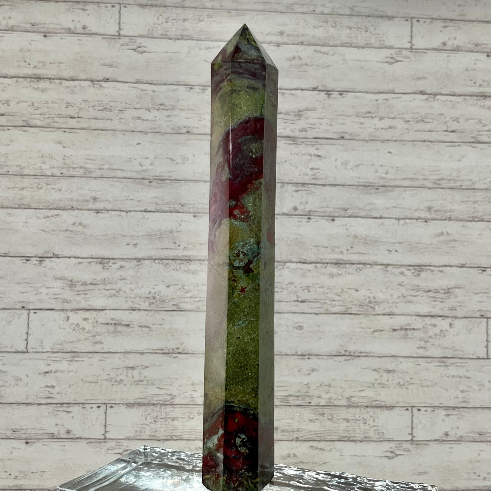 Genuine Bloodstone Crystal Tower Point Unique Spiritual Healing Gift 852 g