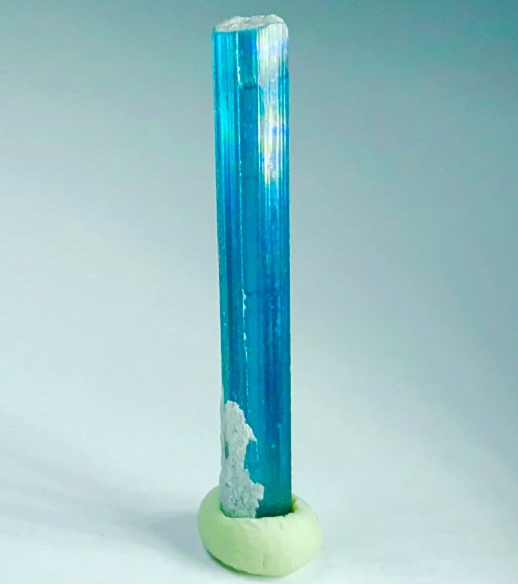 Rarest Transparent Natural Blue Paraiba Tourmaline Crystal Raw Rough Specimen