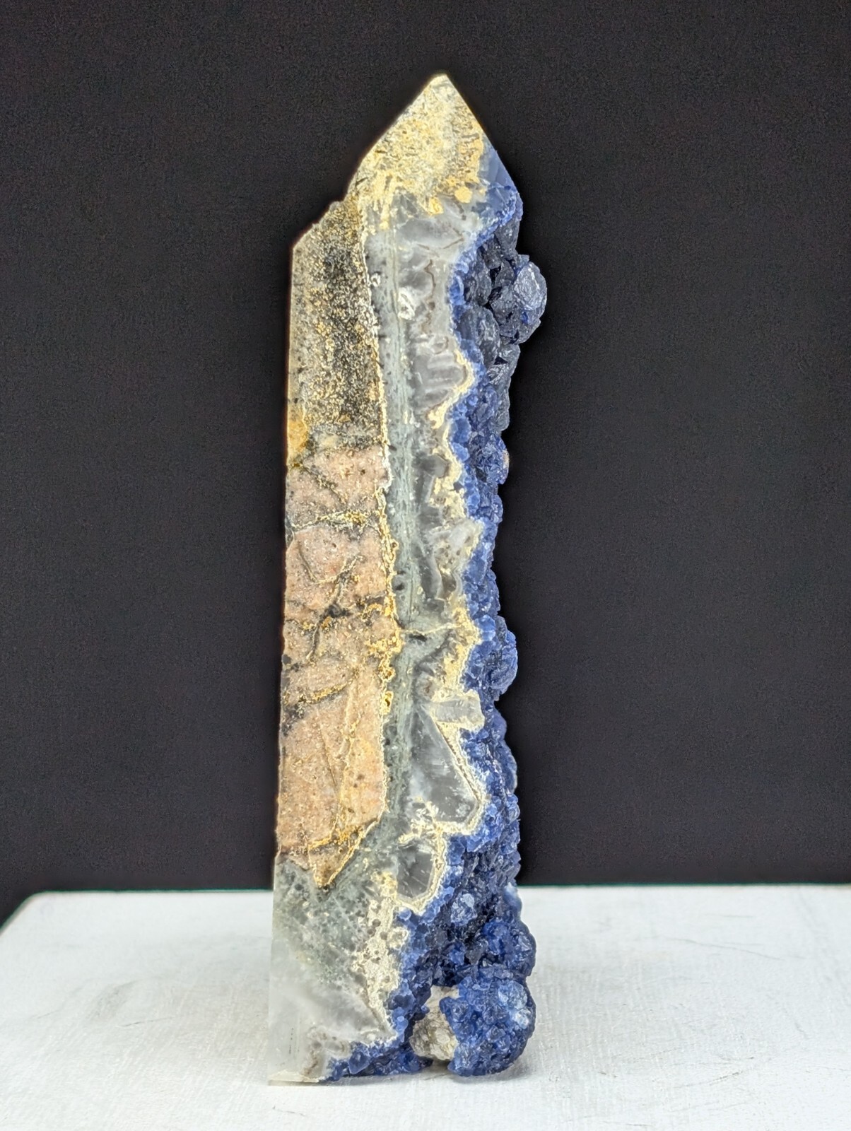 Fluorite Tower Blue Rough Crystal Point Chakra Gemstone Raw Wand Blueberry