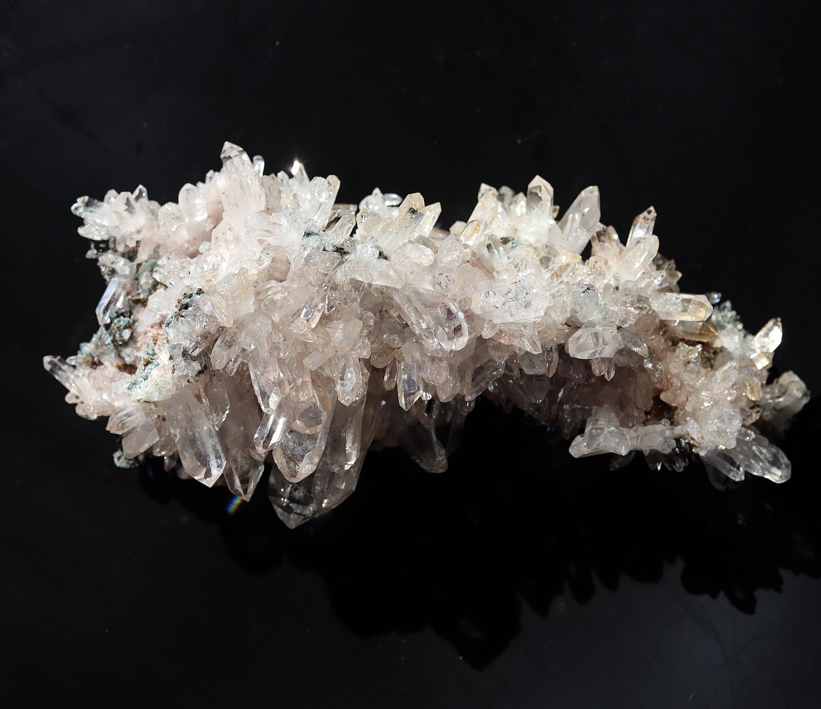 8 inch Colombian Quartz cluster. Alto de Cruces Mine, Colombia