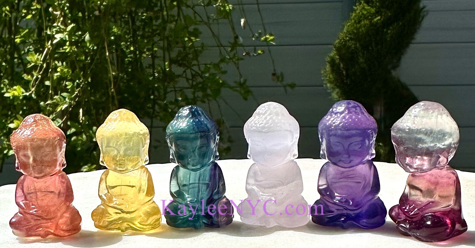 Wholesale Lot 6 PCs 4cm Natural Candy Fluorite Guanyin Crystal Healing Energy