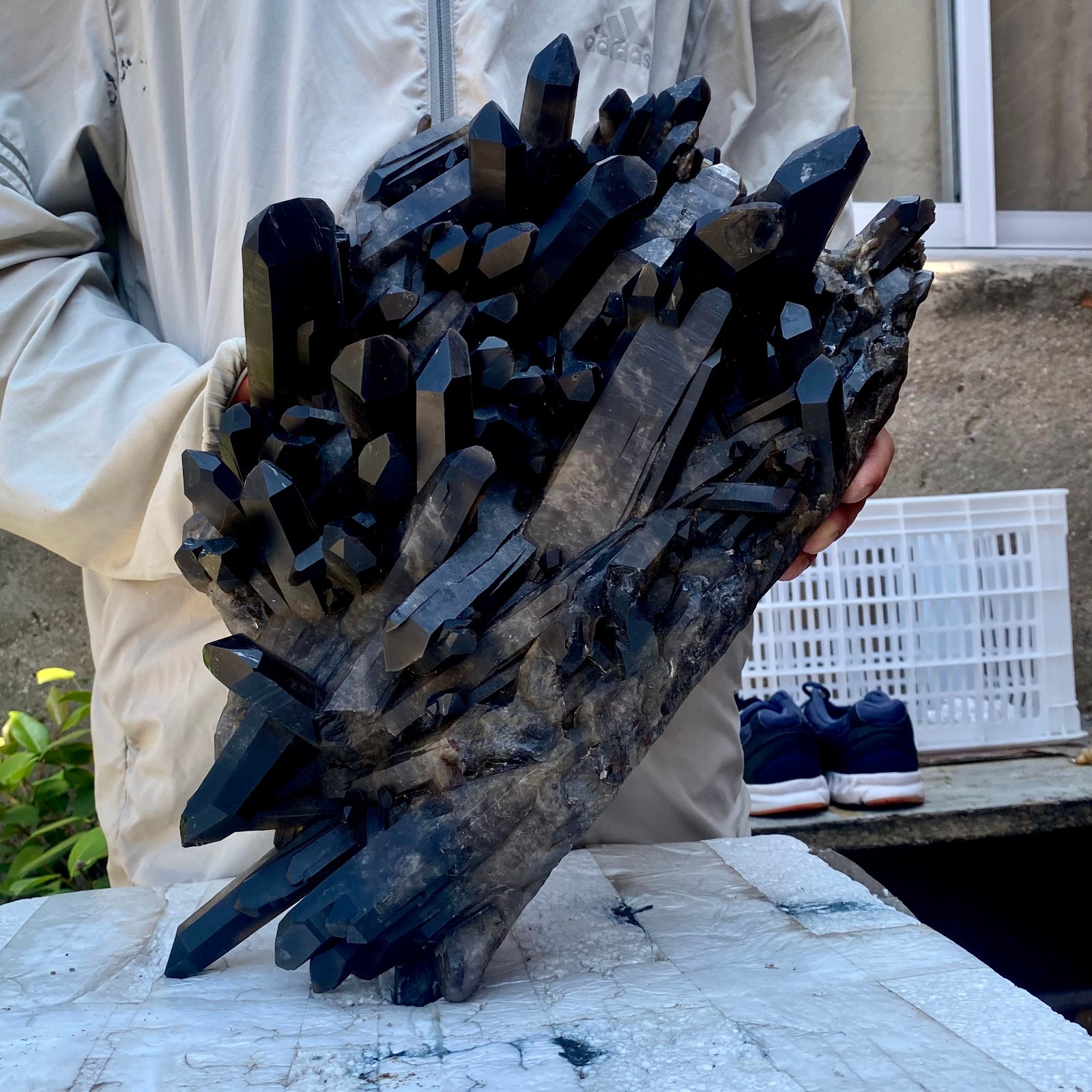 26LB Tea black Crystal quartz Cluster Mineral Specimen Healing reiki