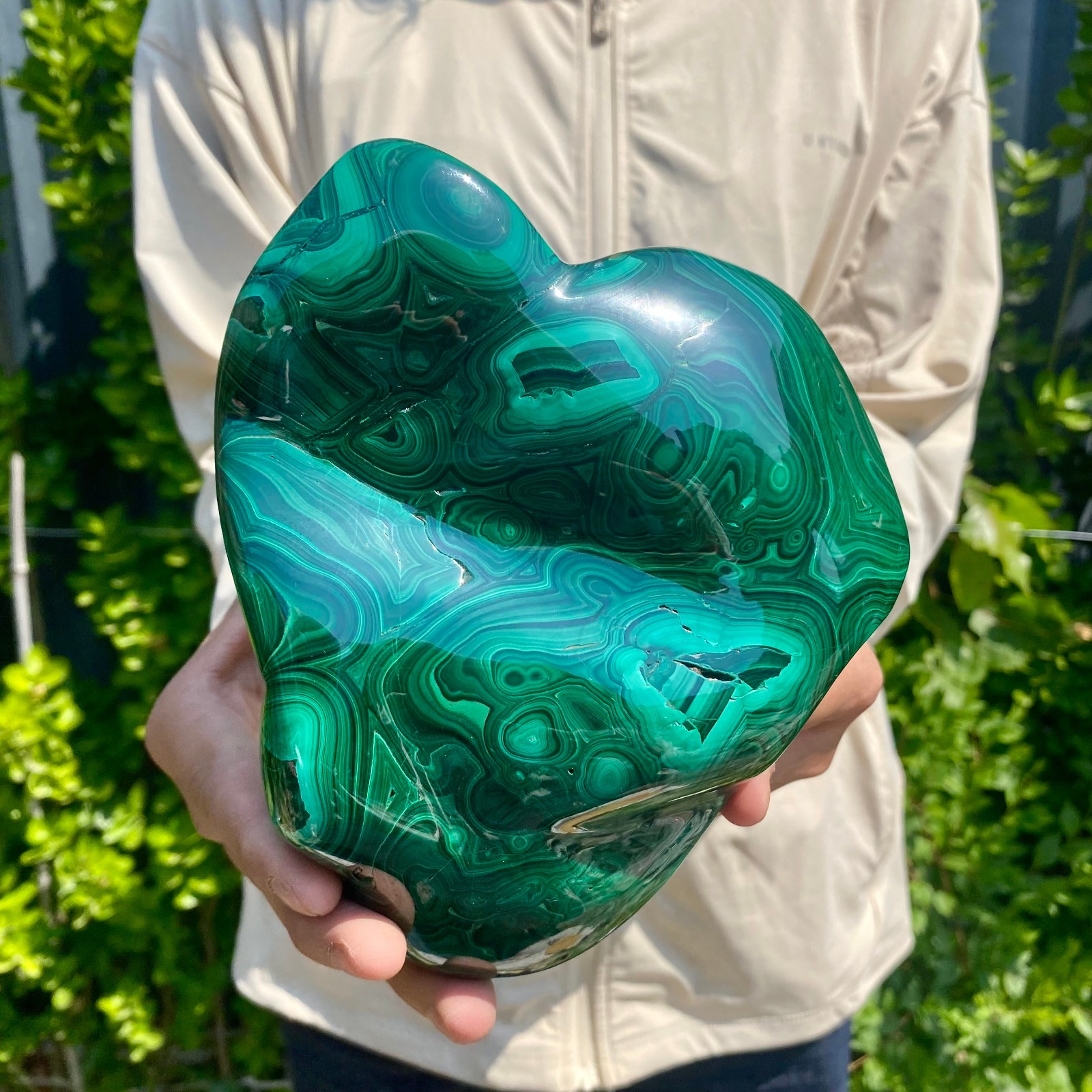 6.17LB Natural glossy Malachite transparent cluster rough mineral sample