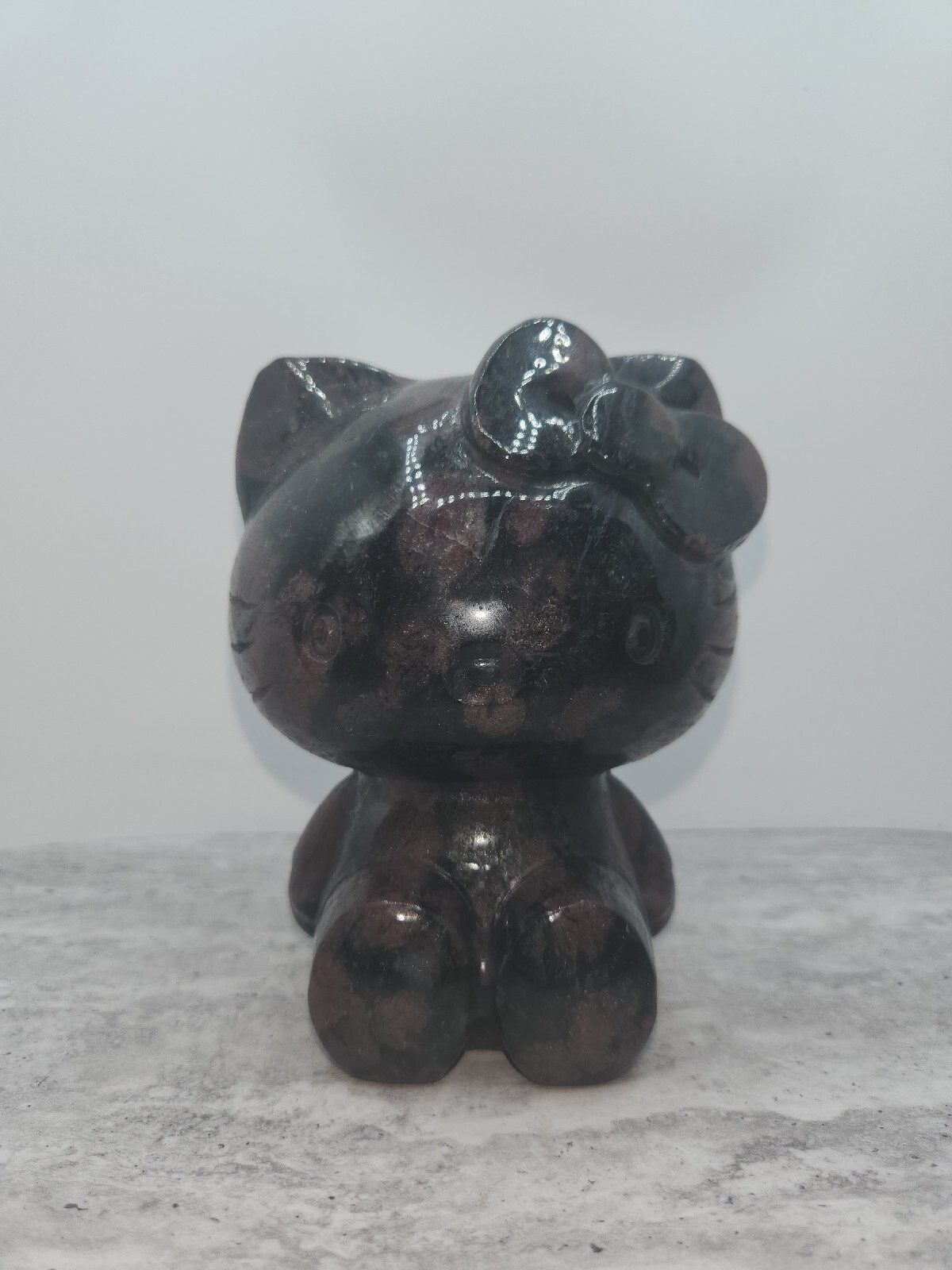 4LB Hello Kitty Cat Garnet Carved Crystal Natural Crystal Carving Cat Lover