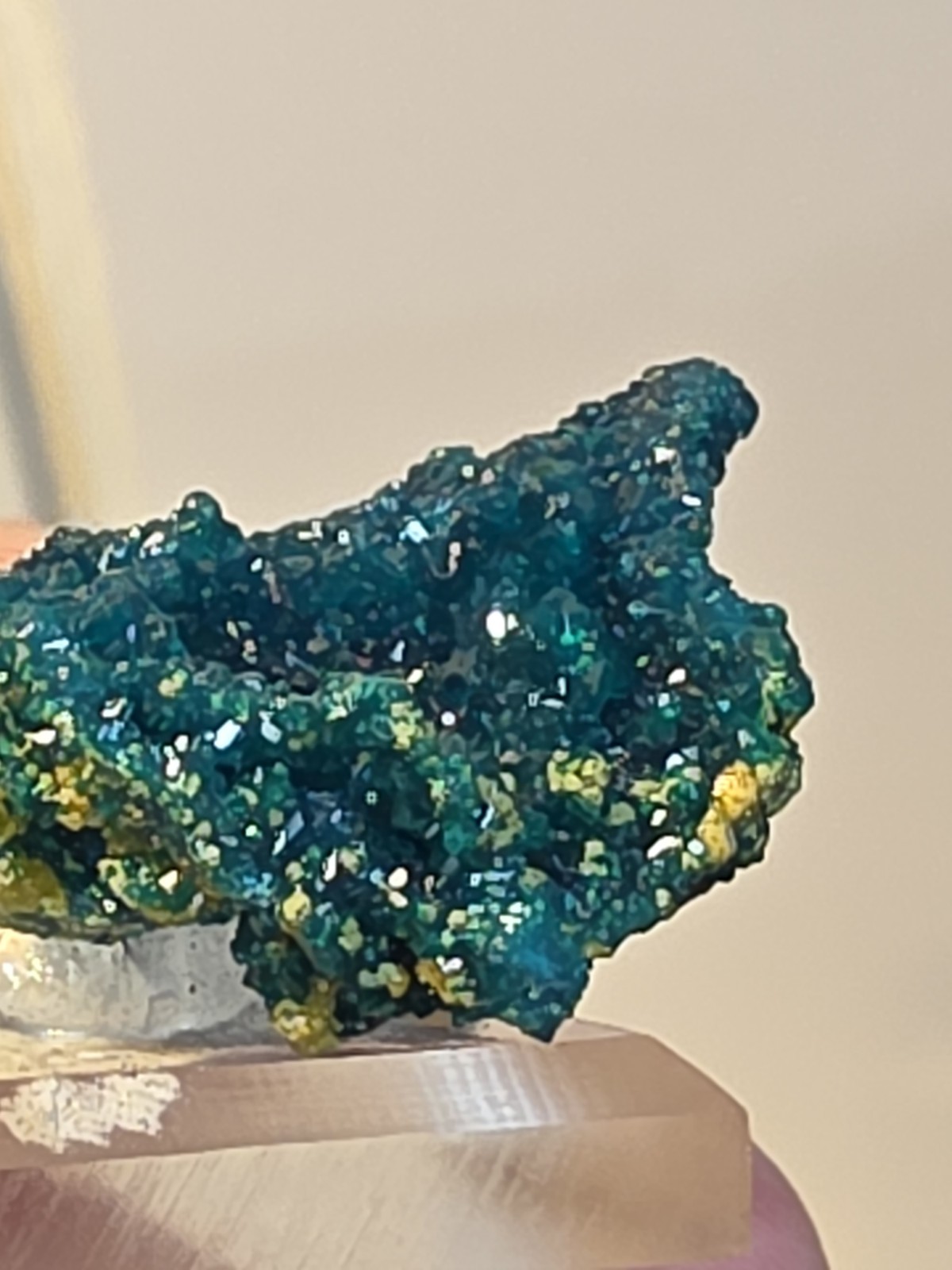 DIOPTASE w/ Wulfinite Crystal Mineral Specimen Cluster Green CONGO AFRICA 4.5 cm