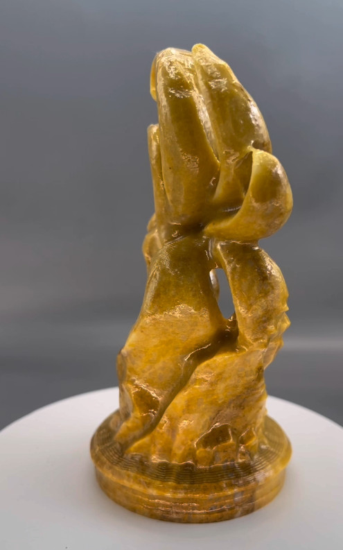 1pc Natural Yellow Jade Quartz Carved Nine-tailed fox skull Crystal Reiki Decor