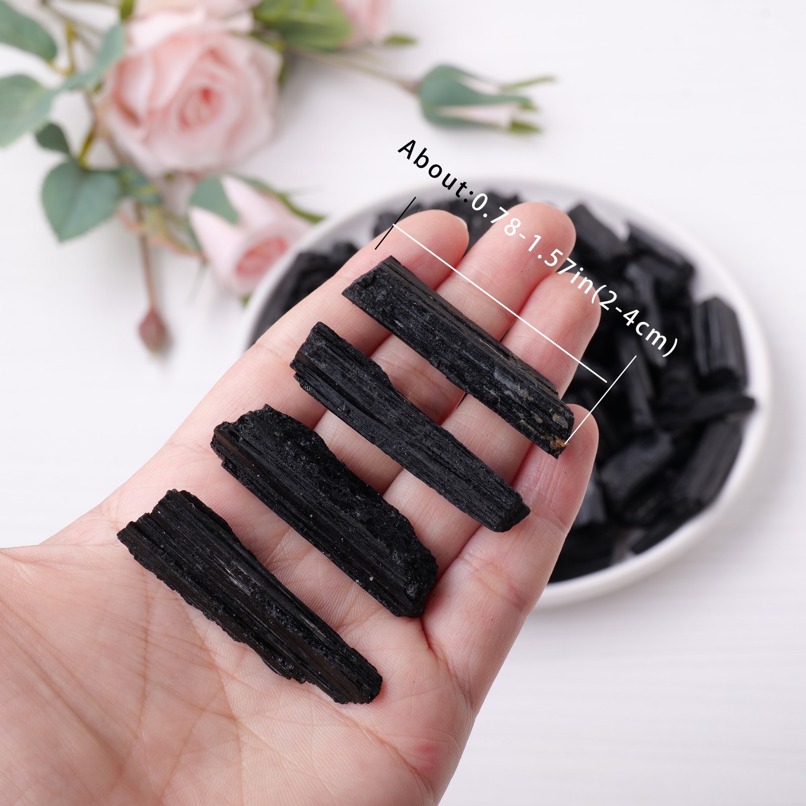 50g Natural Black Tourmaline Raw Stone Irregular Crystal Gemstone Healing Decor
