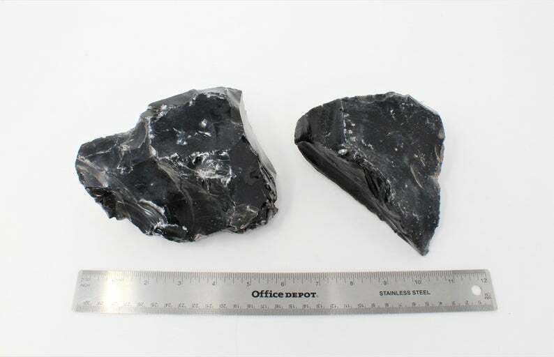Black Obsidian Stone Rough Raw Chunk, High Grade A Quality – Healing Crystals