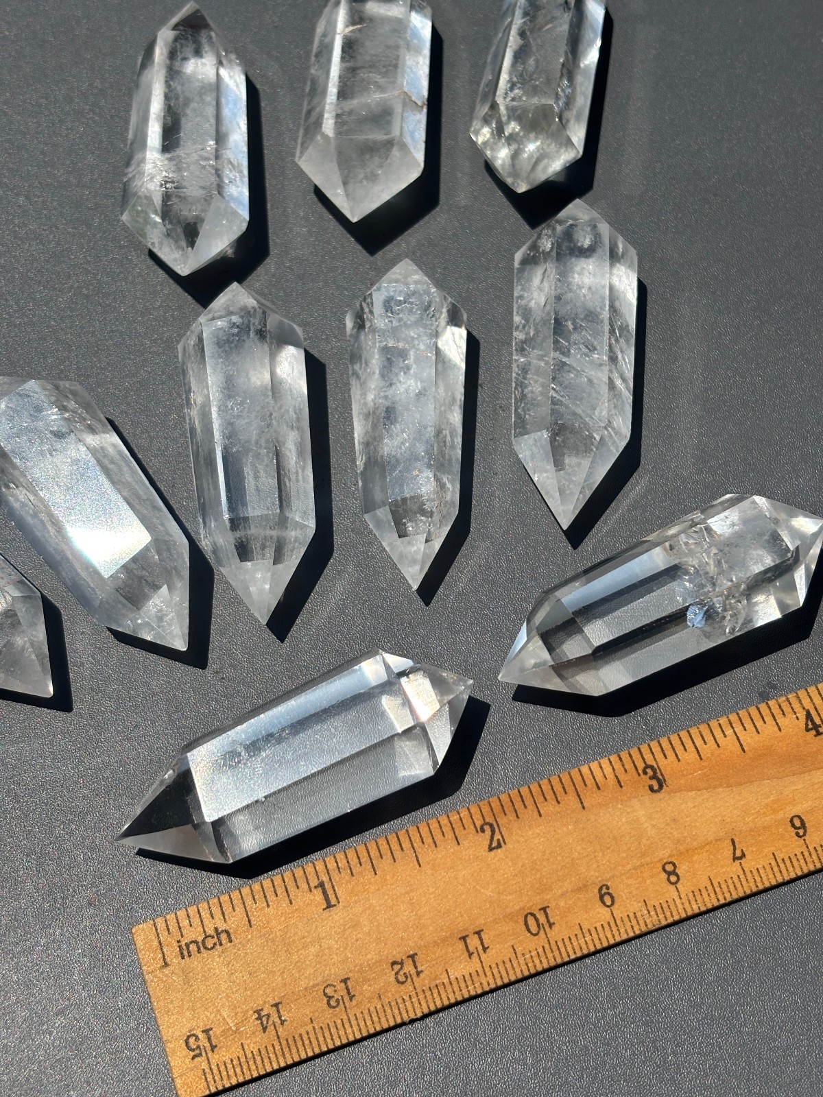 10pcs Bulk Clear Quartz Crystal Point Wand AAA+ Double Terminated Obelisk