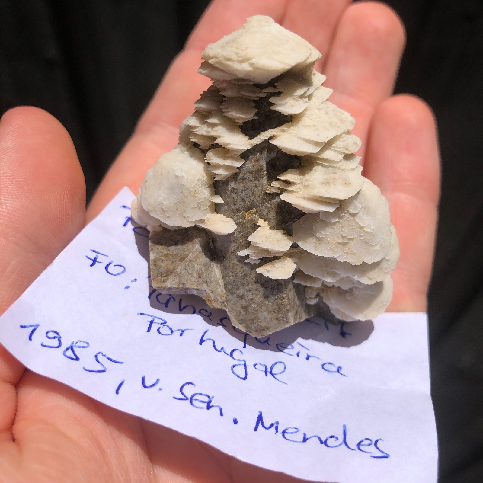 5.6cm Calcite Pagoda Crystal Cluster form Panasqueira Mines, Portugal