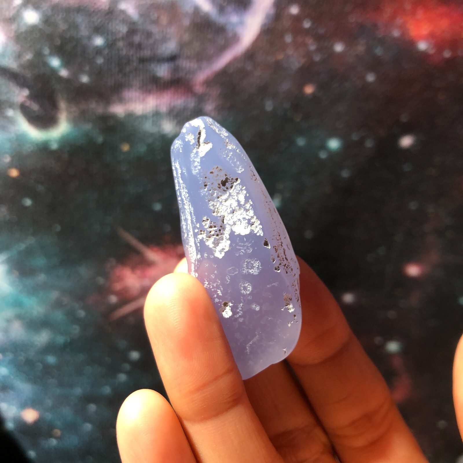 2x Polished Blue Agate Crystal Quartz Natural Stone Healing Charkas 27.5g 3-5cm