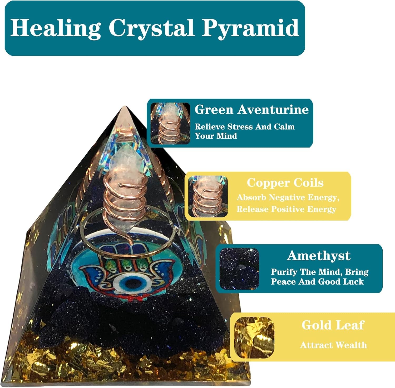 Orgone Pyramid Energy Generator Emf Protection Healing Meditation Orgonite USA