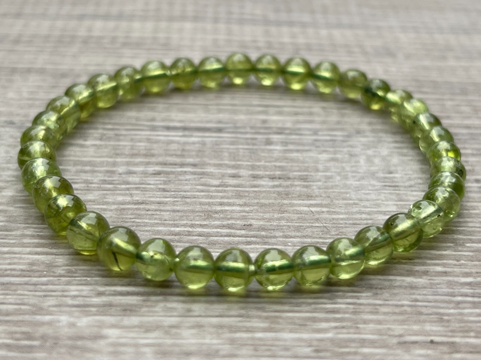 Grade A++ Peridot Crystal Bead Bracelet 4-6mm, Genuine Peridot Gemstone Bracelet